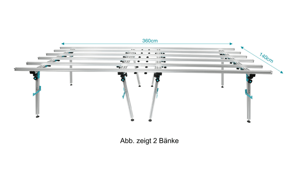 BIHUI Arbeitsbank Alu mit klappbaren Beine